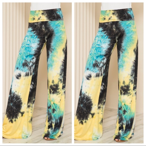 Boho Chic Tie Dye high waist Palazzo pants - Picture 3 of 5